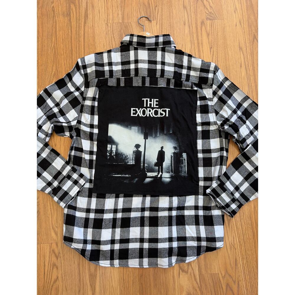 The Exorcist Upcycled Flannel Shirt Unisex Size Large L
